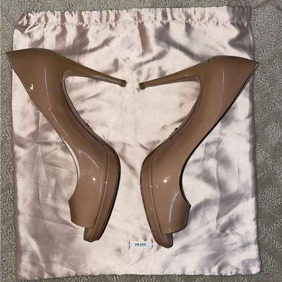 Prada Peep Toe Heels Shoes EU 38.5 - Picture 4 of 7